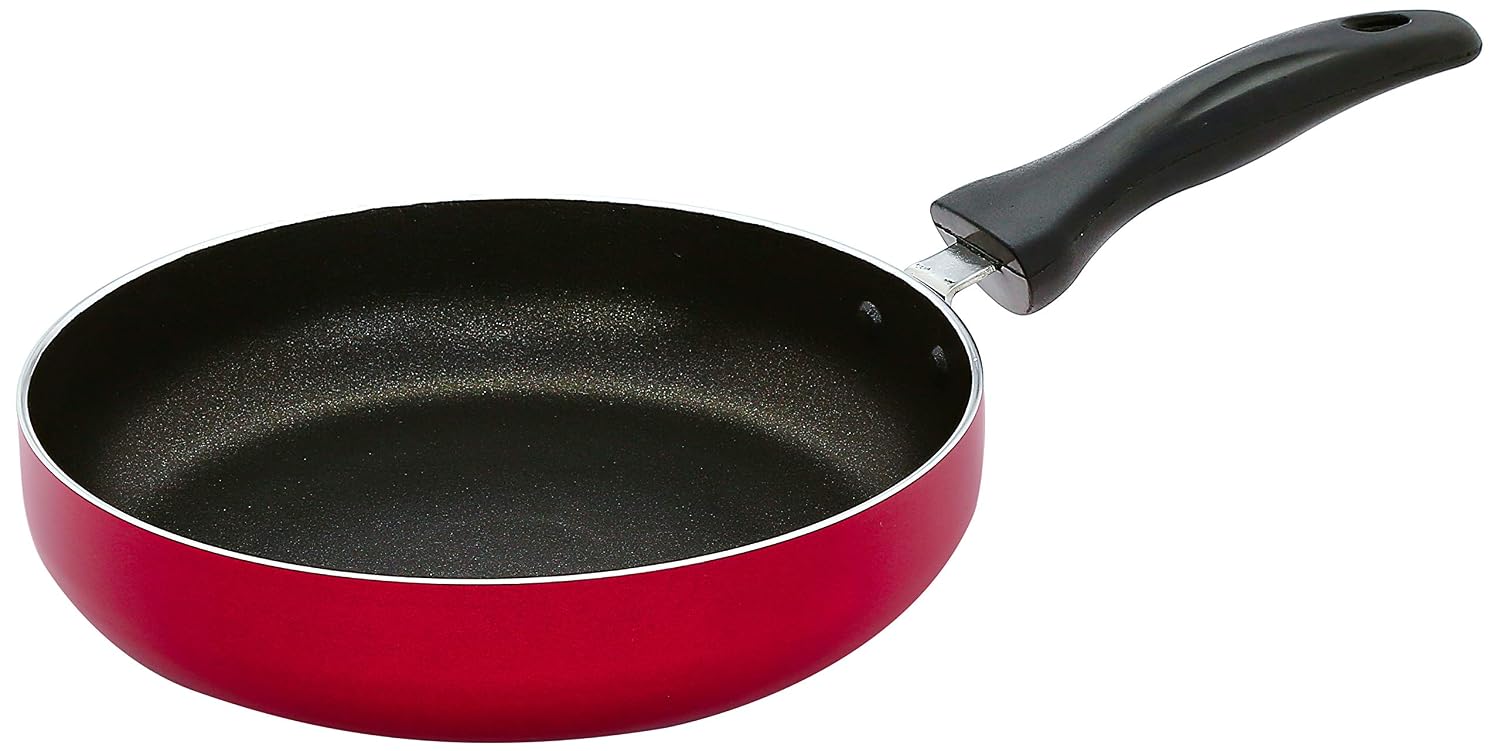 Amazon Brand - SOLIMO - NON STICK FRY PAN (22 CM, INDUCTION AND GAS STOVE COMPATIBLE),Black