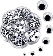 Eruicheng 700 Pcs Wiggle Googly Eyes,Self Adhesive Googly Eyes Safety Eyes Wiggle Eyes Craft Eyes for DIY Crafts Decoration(5mm-12mm) white and black 5mm, 6mm, 7mm, 8mm,10mm, 12mm and 8x12mm
