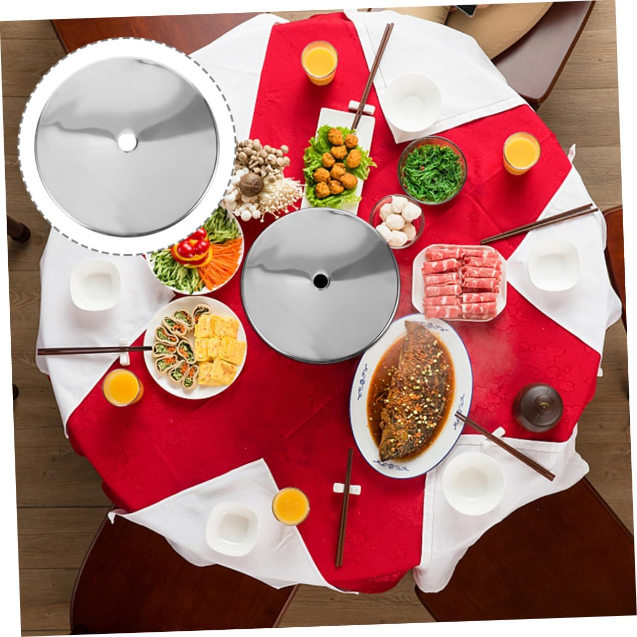 Mobestech Stainless Steel Heat Spread Plate Induction Cooktop Ring Cover Hot Pot Table Ring