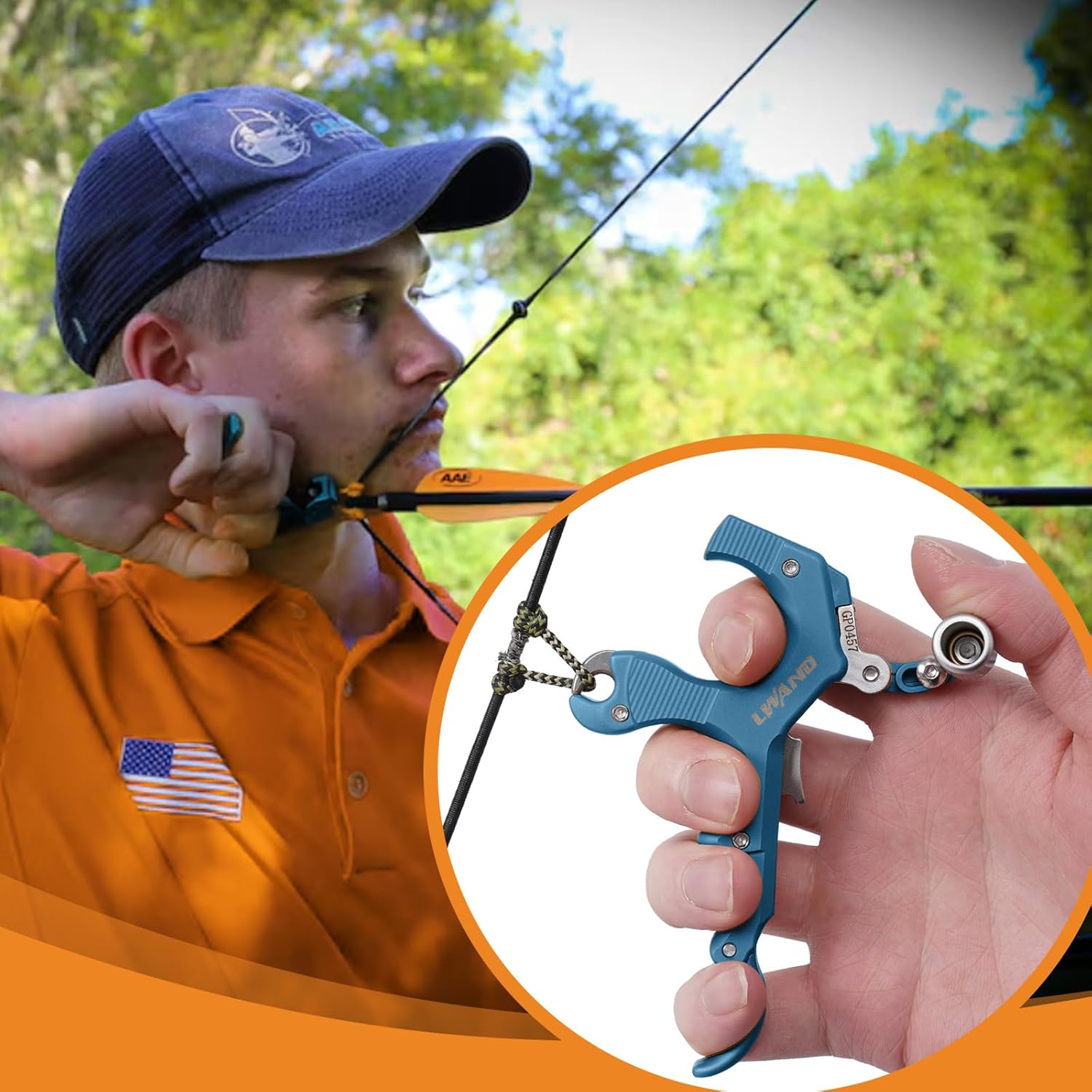 LWANO Archery Compound Bow Release Aids Trigger 3-4 Finger Adjustable Wristband Thumb Arrow Release Aids for Adults Youth Hunting Shooting Training Accessories