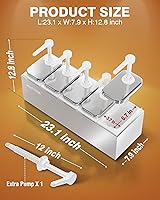 Vista 6 de WantJoin Dispensador de salsa de 13.75 cuartos con 5 frascos, estación de bomba de condimentos de acero inoxidable de 2.75 cuartos de galón / 2.6 L