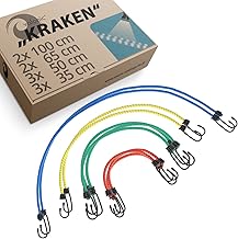 valonic Kraken – Elastic Octopus with Hook – Reflective, Elastic Cord, 10 Pieces, 200% Expansion, Elastic Bands – for Transport, Bike, Tarpaulins, Bungee Cord