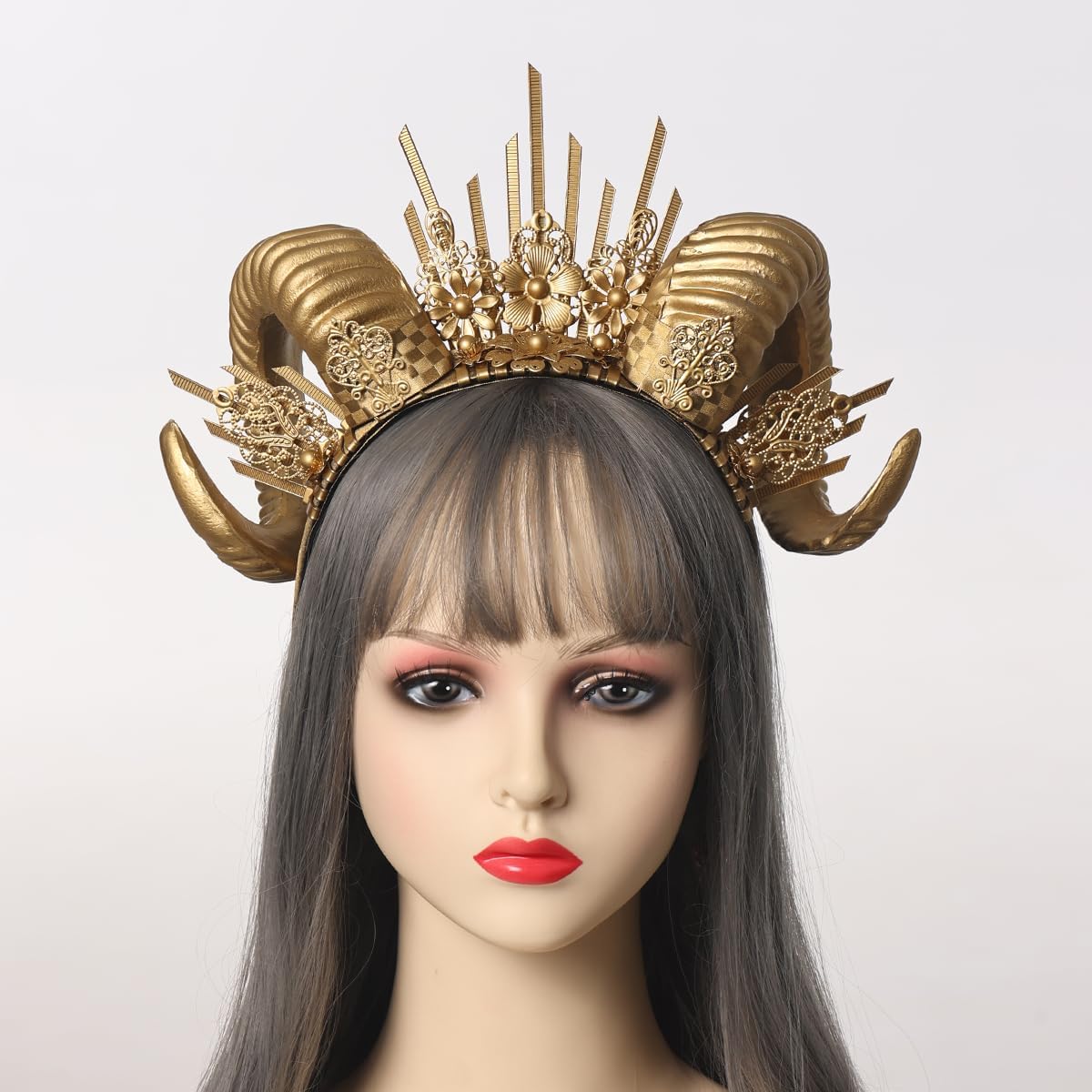 COSDREAMER Women Halo Crown Headband Gold Spiked Zip Tie Halo Crown Sunburst Headband