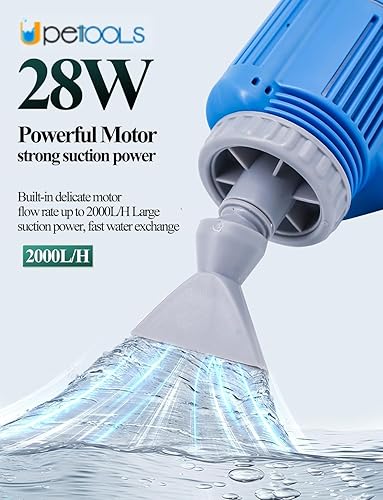 Vista 3 de UPETTOOLS Aquarium Gravel Cleaner - Electric Automatic Removable Vacuum Water Changer Sand Algae Cleaner Filter Changer 110V/28W