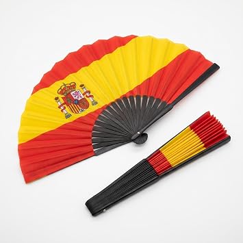 2PCS Handheld Folding Fan with National Flag Portable Hand Fan Folding DIY Handheld Fan for Football Fans Soccer Games Watch Sports Fan Gear & Decor Home Decoration Spain