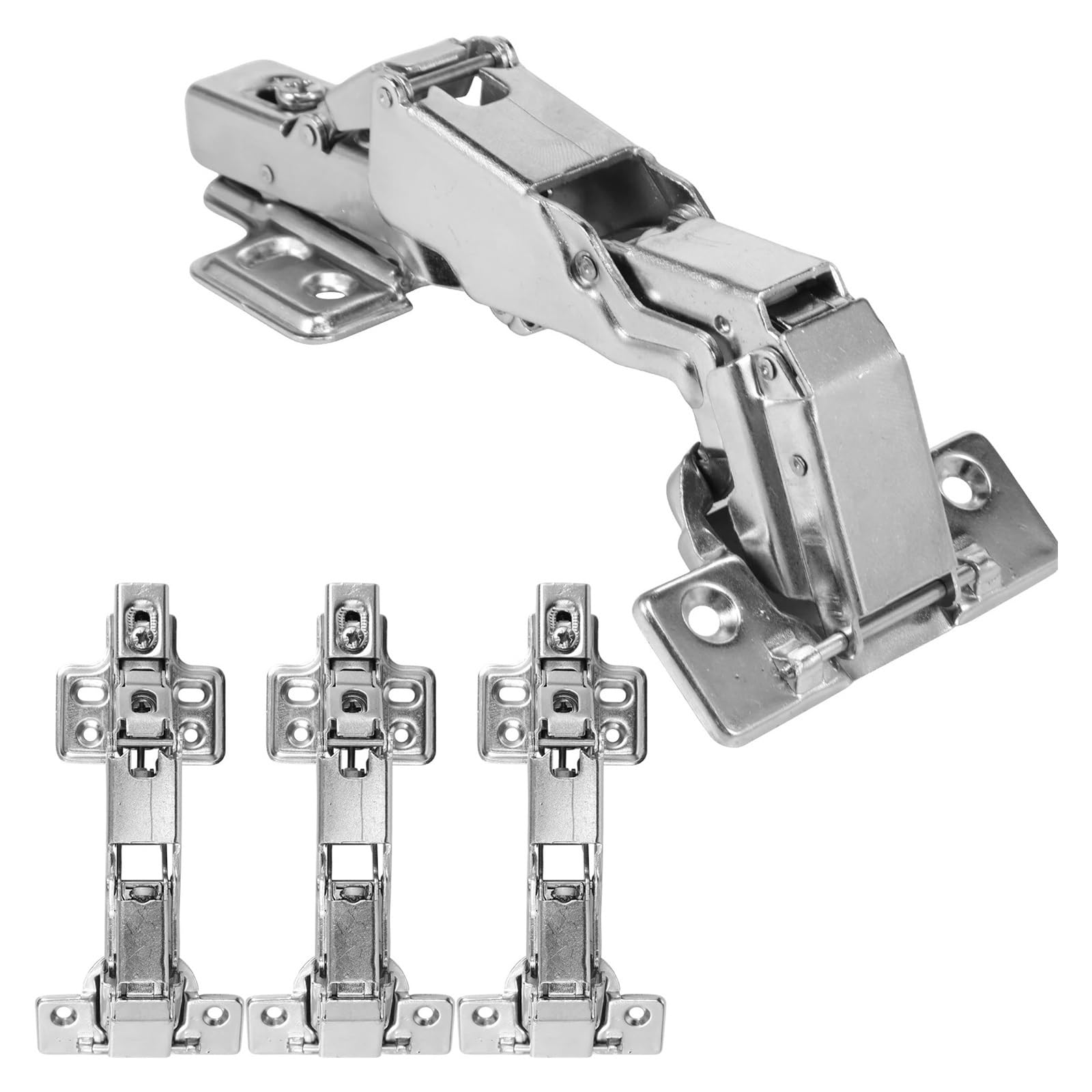 Chtkagv 4Pcs 175Degrees Steel Cabinet Hinges For Kitchen And Wardrobe Doors