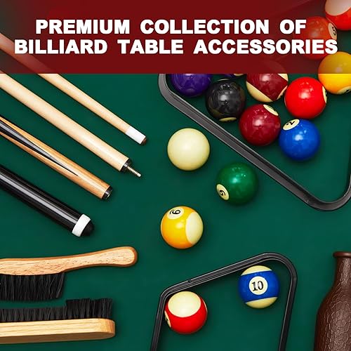 Miniatura 5 de Jenaai 51 piezas de accesorios para mesa de billar, 16 piezas de bolas de billar, juego de 4 palos de billar triangulares, soporte de bola de