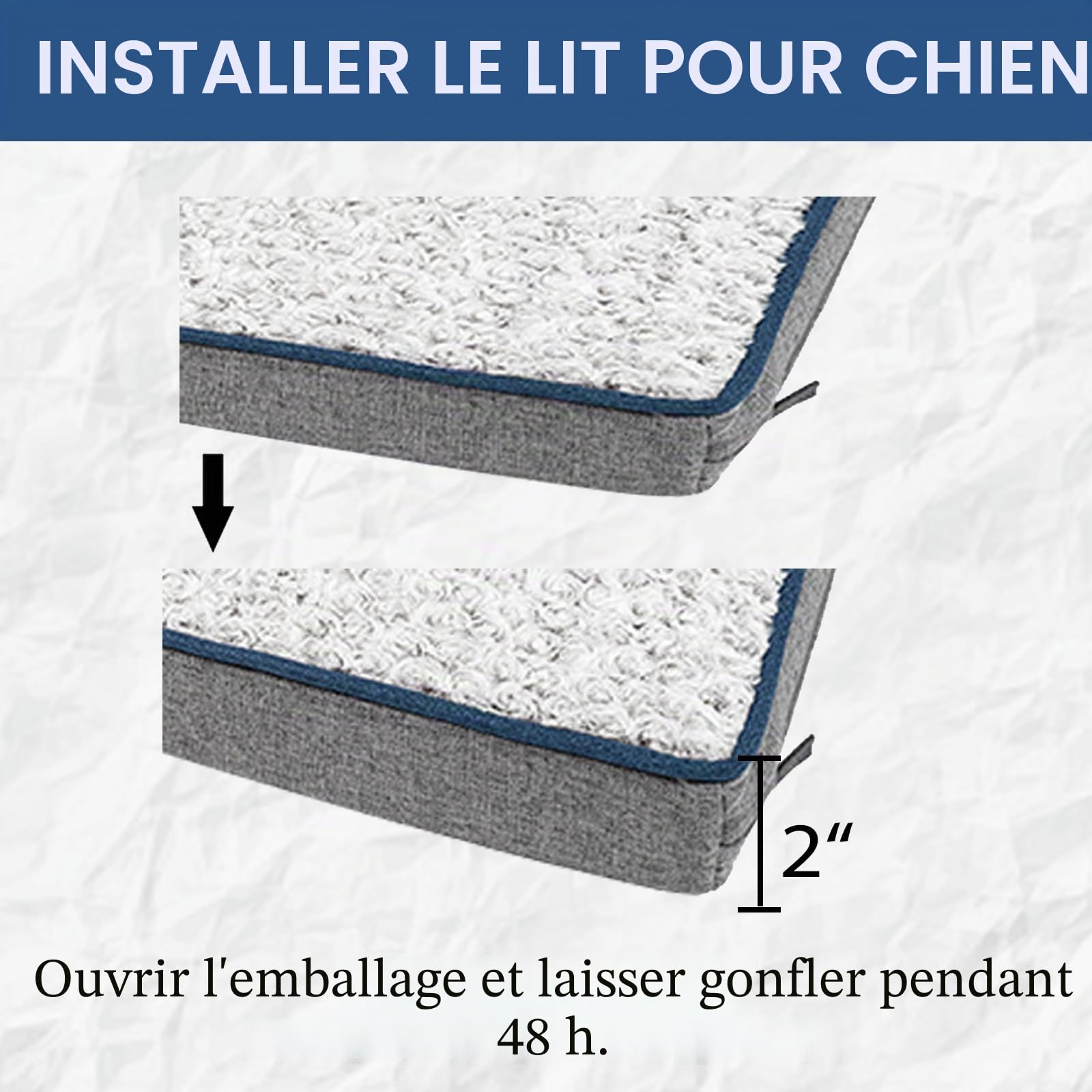 EMPSIGN Panier Réversible (Frais et Chaud), Coussin avec Couche Imperméable, Tapis Orthopédique Grande Taille pour Chien, Matelas Lavable, 106x71x7,5cm