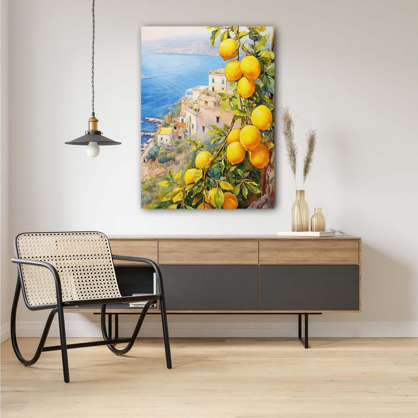 FWLBUGRA Amalfi Coast Lemon Tree Italian Coast Art Print Travel