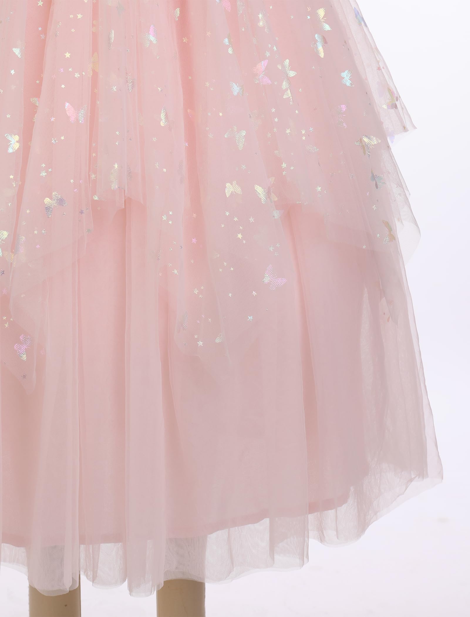 Vestito da bambina per matrimonio, principessa, in tulle, per feste | Gonna in tulle multistrato con decorazione floreale e silhouette elegante per matrimoni, compleanni e occasioni speciali