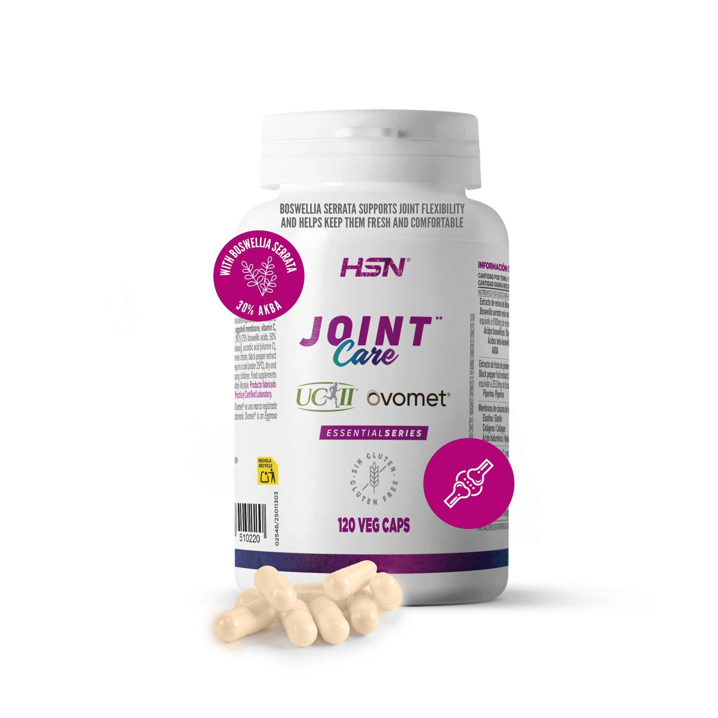 HSN Joint Care – Colágeno UC-II® – 120 Cápsulas Vegetales | Con Boswellin®, Ovomet®, BioPerine®, vitamina C y manganeso que contribuye a la formación normal del tejido conectivo
