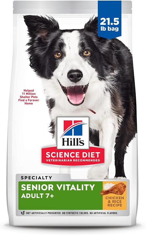 Adult 7+ Senior Vitality Dry Dog Food | #1 Veterinarian Recommended, Chicken & Rice, 21.5 lb. Bag