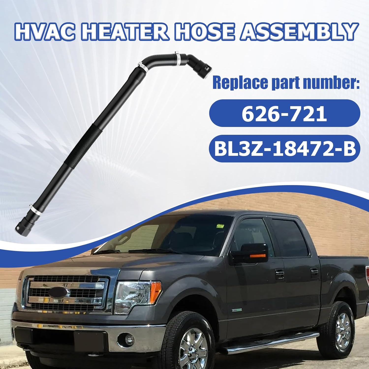 HVAC Heater Hose Assembly Compatible with 2011-2014 Ford F-150 for 2011-2014 Lincoln Mark LT Replace for 626-721 BL3Z-18472-B