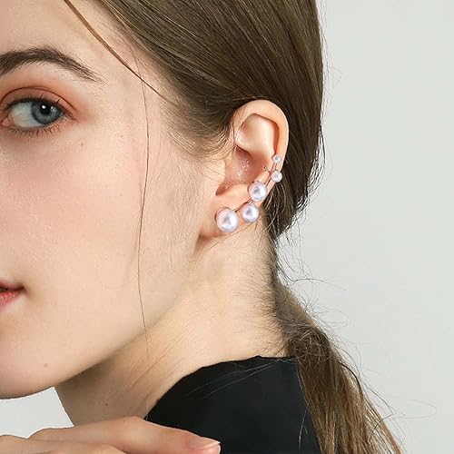 Miniatura 5 de Aretes escaladores de perlas bohemias, aretes de perlas doradas, aretes de perlas doradas, aretes de perlas doradas, aretes de perlas para mujeres