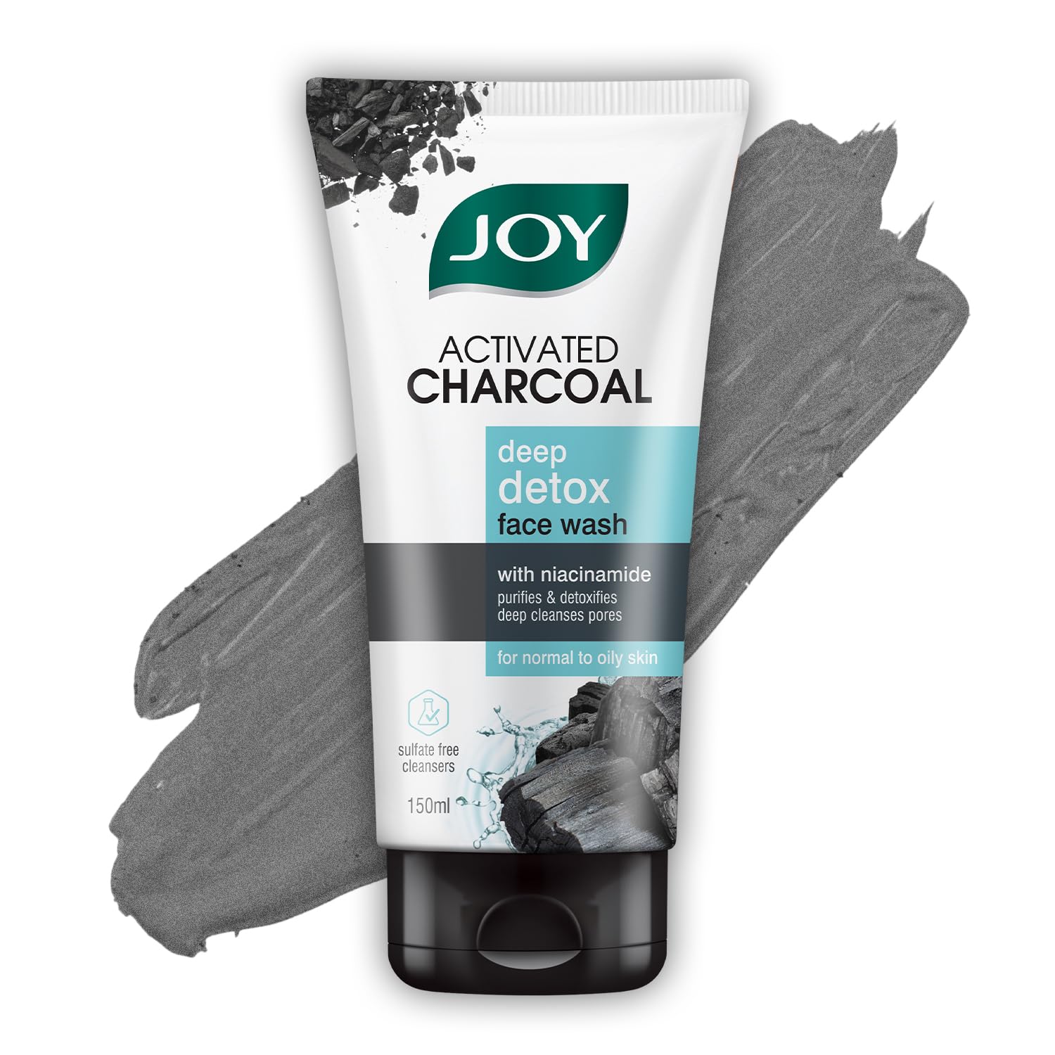 Joy Activated Charcoal Face Wash | Skin Purifying+Deep Detox For All Skin Type 150ml
