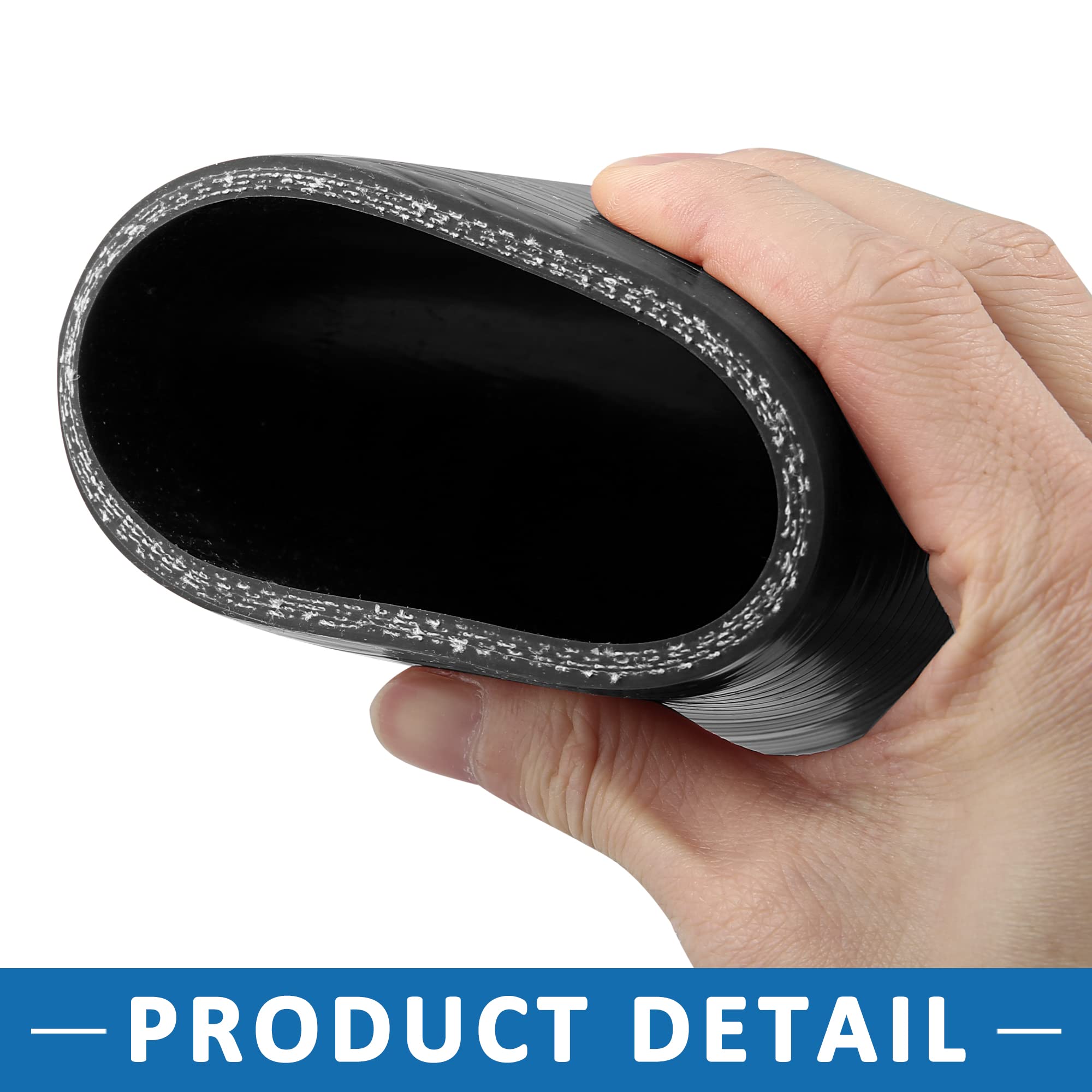 A ABSOPRO 70mm 2.75" ID 45° Silicone Auto Riduttore Tubo Collettore Tubo BK