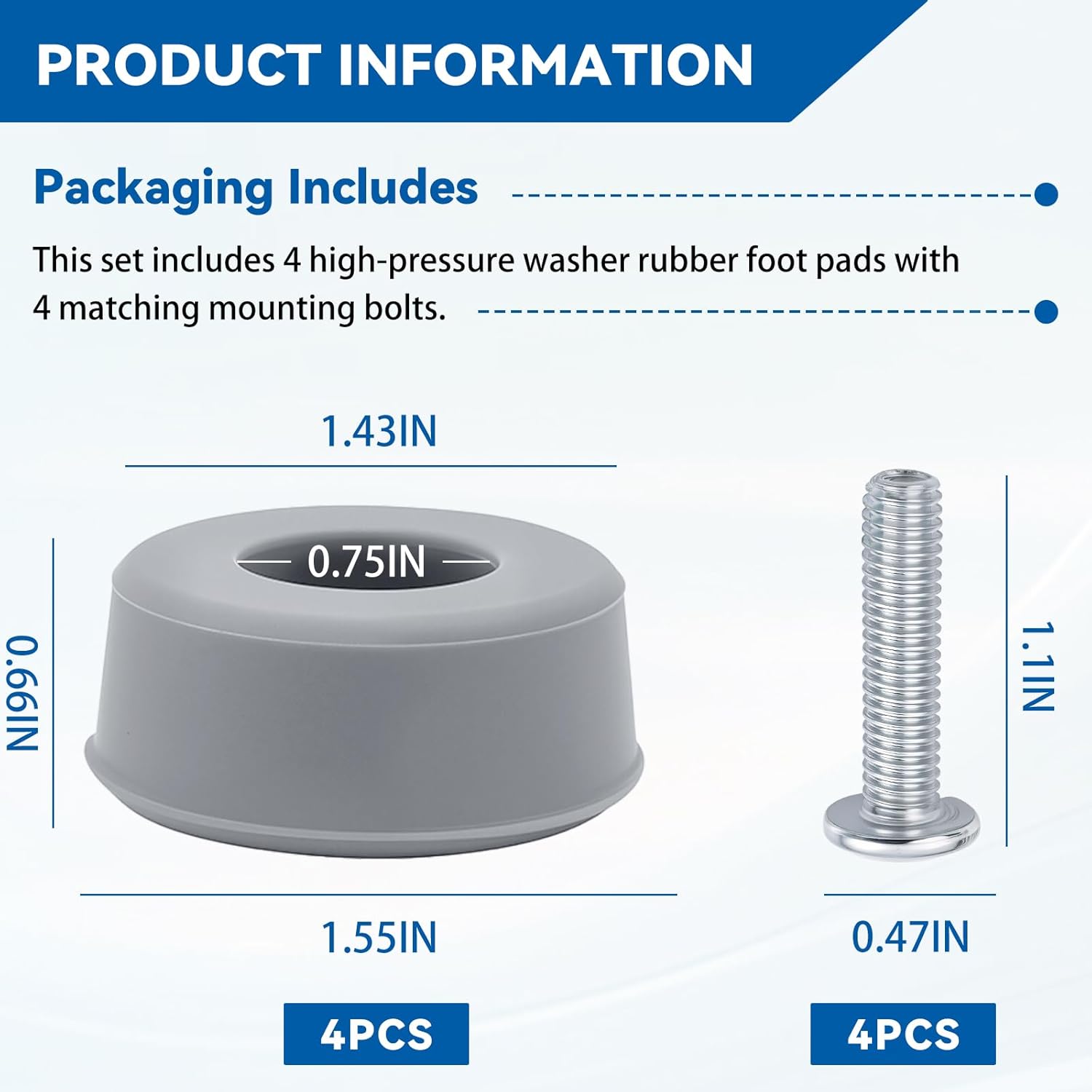 7107262 Rubber Isolator for Simpson Powered Pressure Washers Support - 4 Pack