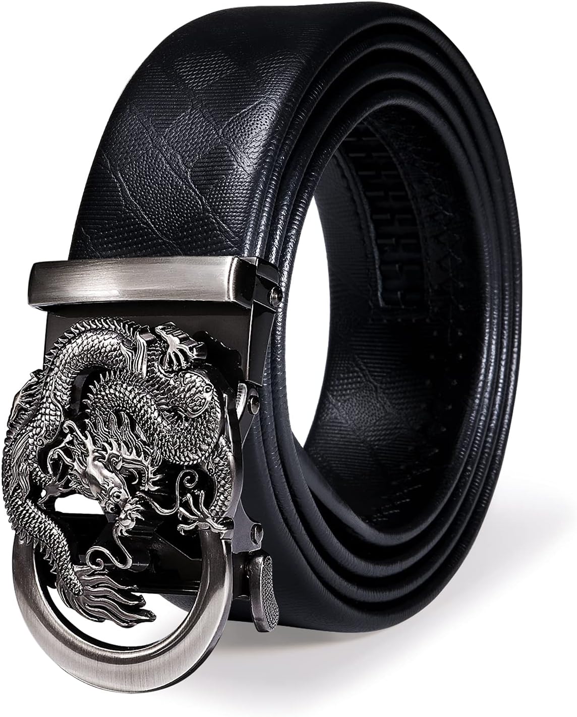 Barry.Wang Mens Belts Leather Ratchet Automatic Buckle Slide Click 1 3/8" Designer Dress Fashion Classic Casual Work Business