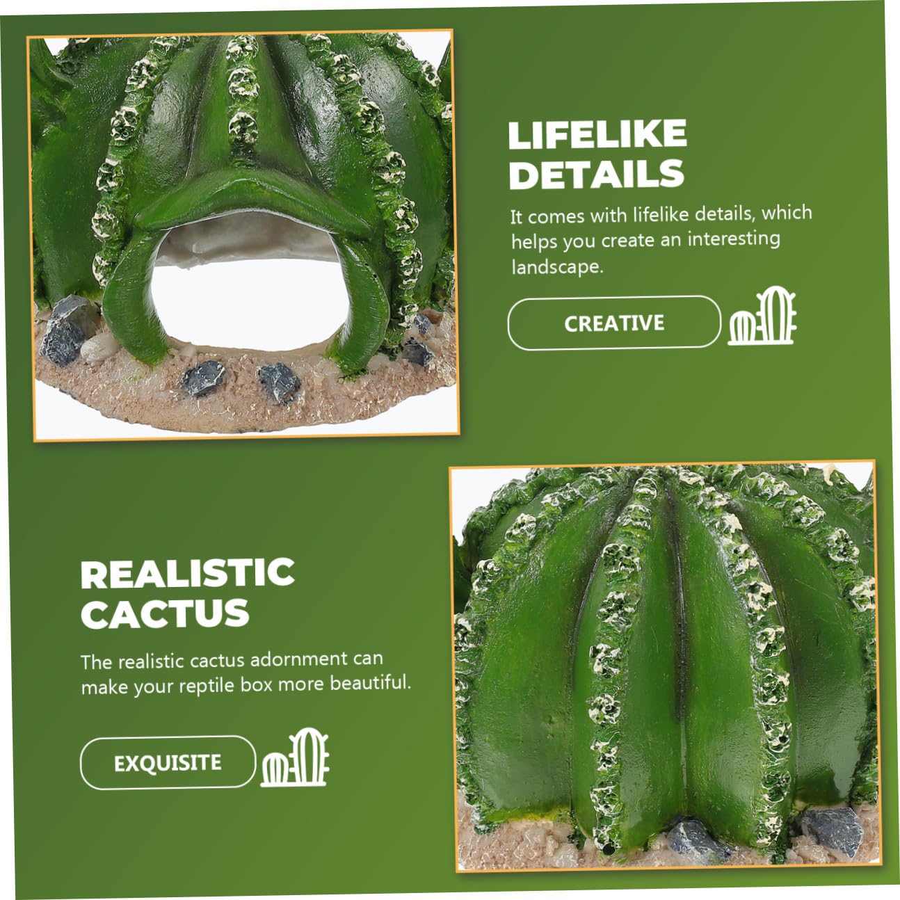 SUPVOX 4 Pièces Ornements D'Aménagement Paysager D'Aquarium Terrarium pour Reptiles Lampe Chauffante pour Reptiles Lézard Terrarium Tortue Accessoires D'Enceinte Gecko Bricolage Cachette