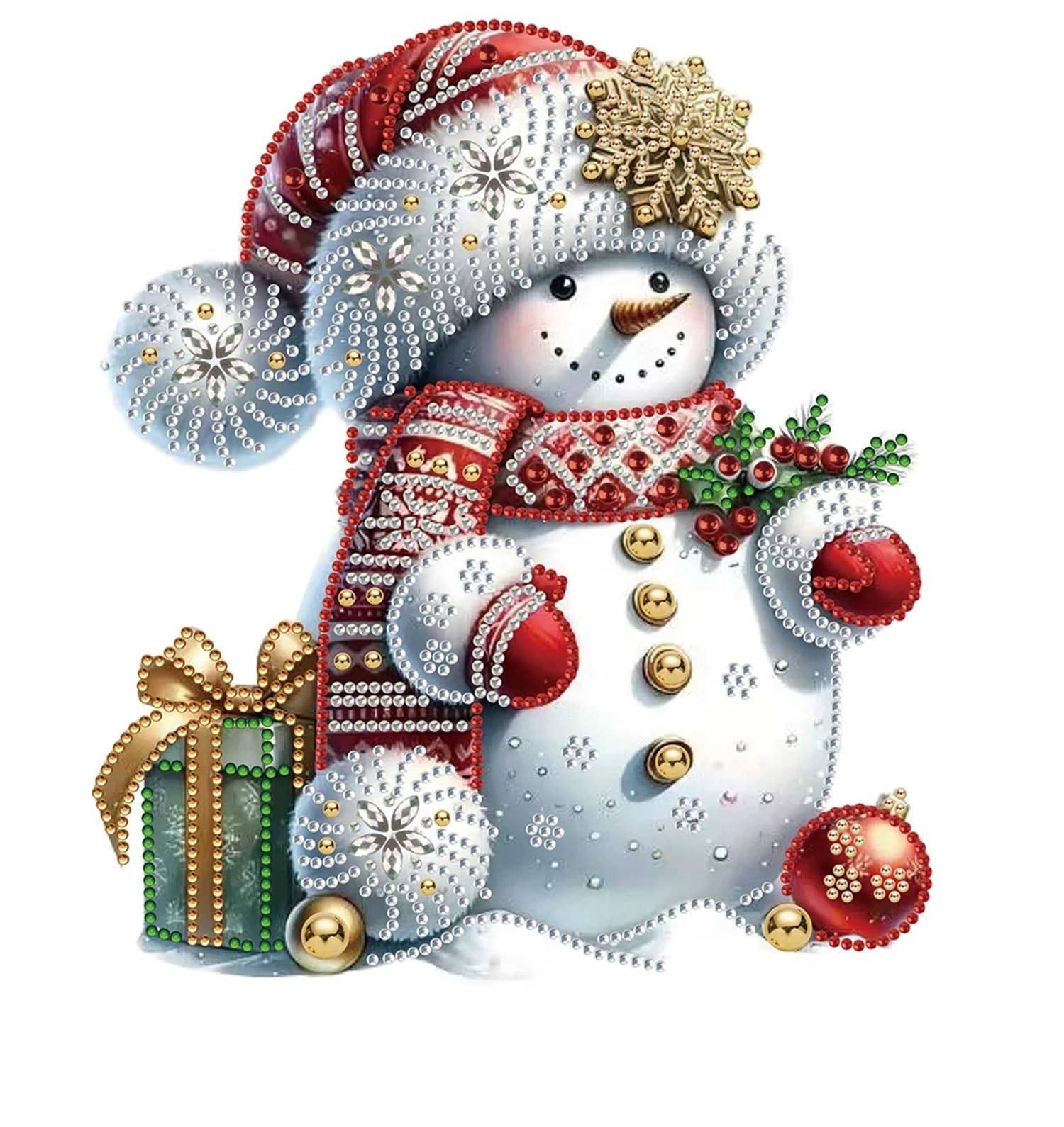 Syntego 5D Christmas Diamond Painting Kit I DIY Acrylic Snowman with Gifts Decoration I Crystal Rhinestone Craft Set I Art Kit for Xmas Tabletop Gift - Image 2