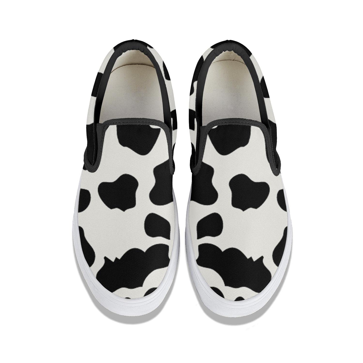 seventtynine Animal Cattle Skin Texture Classic Women Canvas Slip-ONS Loafer Shoes Sneaker