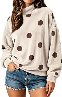 Womens Mock Neck Sweatshirts Oversized Side Slit Pullover Fall Outfits | Fall Fashion Clothes 2026,Airport Travel Outfits,Long Sleeve Tops,Trending Soft Fleece,Casual Work Hiking Lounge Clothing