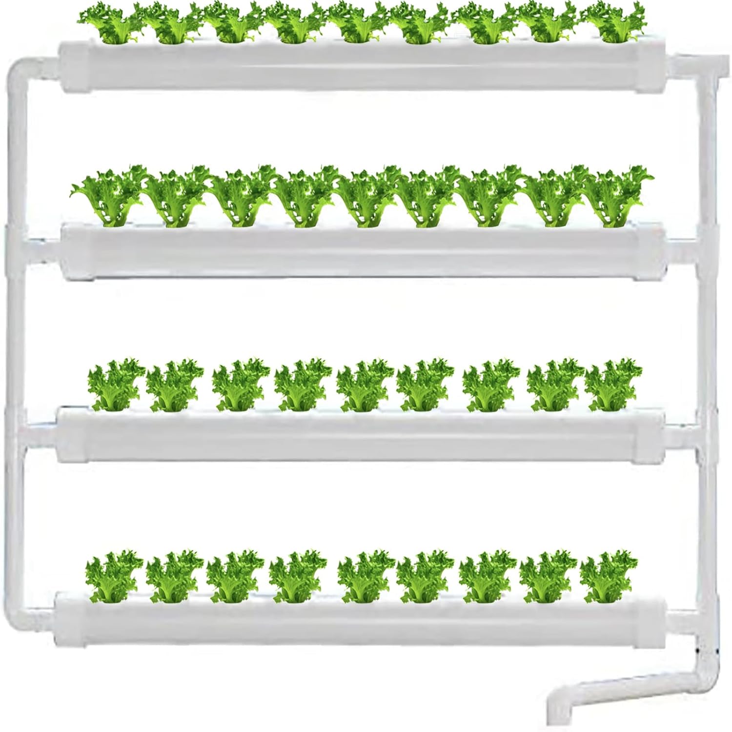 INTBUYING Hydroponics Growing System 36 Holes 4 Pipe Plant Site Grow Kit Hydroponic Gardening System Wall-Mounted Style with Water Pump, Nest Basket and Sponge