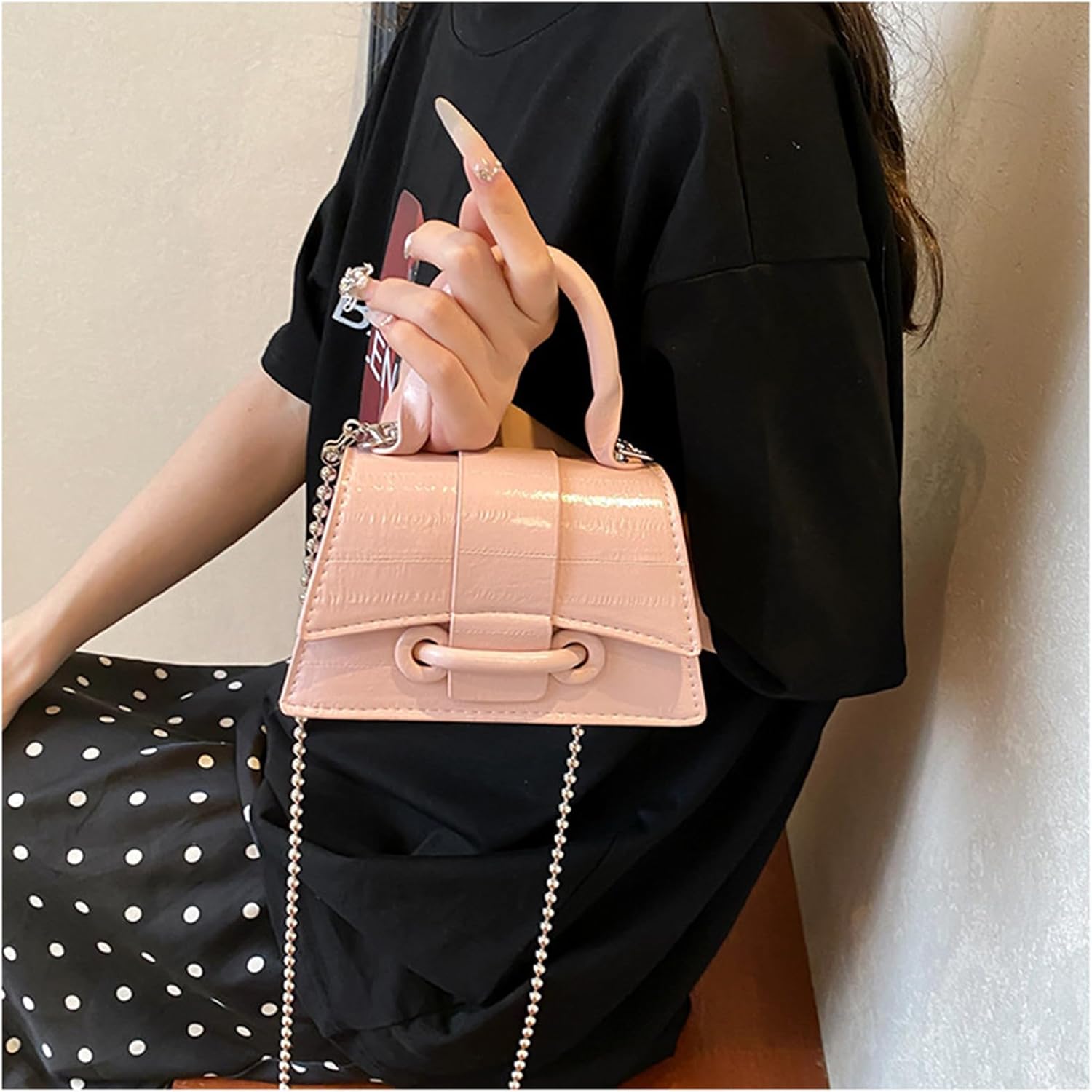 Women's Top Handle Bag, Y2K Stylish Mini Purses Crossbody Shoulder Bags, Clutch for Cocktail Party Prom | Y2K