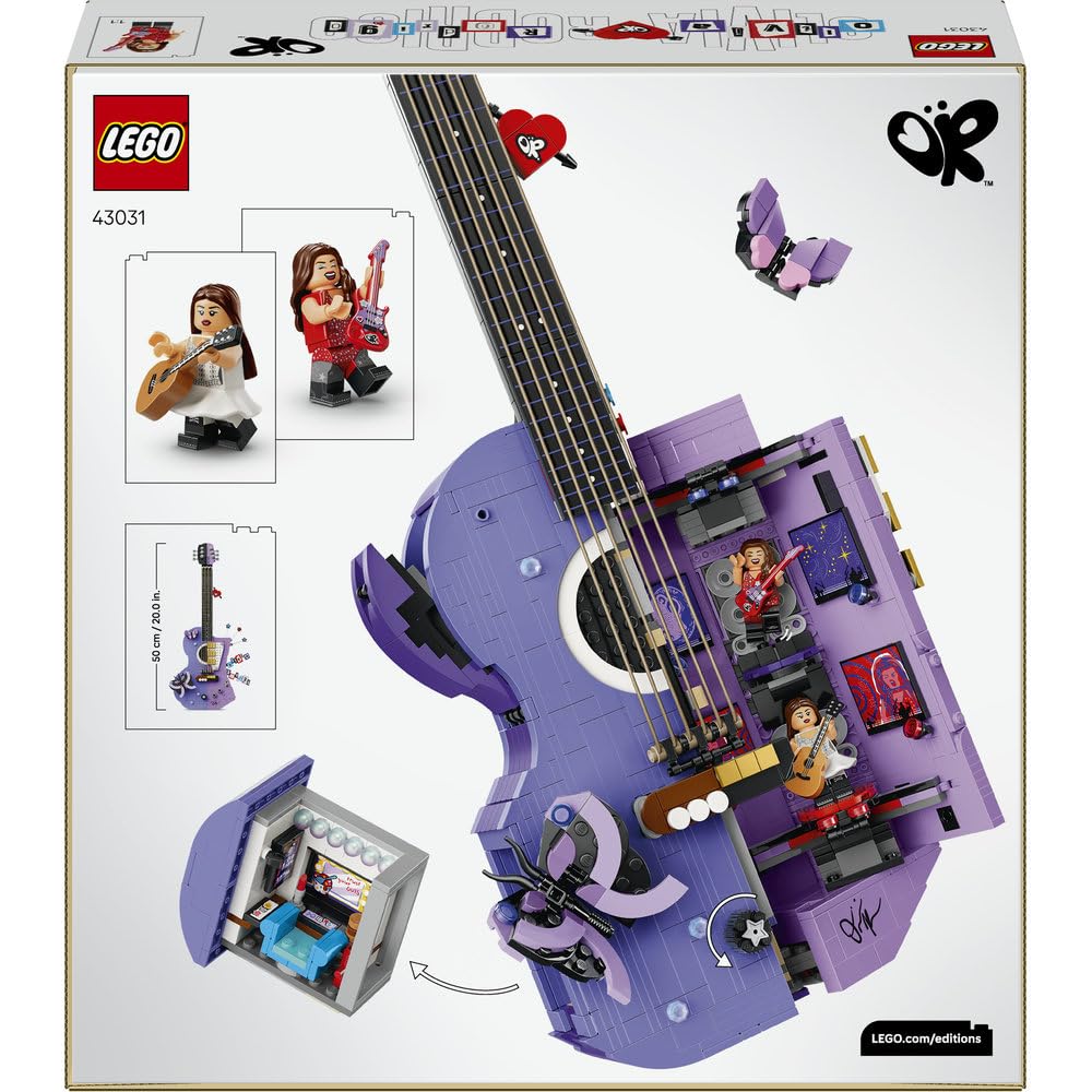 LEGO Editions Podwójna gitara Olivii Rodrigo 43031 | Muzyczna dekoracja, zestaw klocków dla dzieci, prezent dla fana muzyki pop, dla dziewczynek i chłopców 14+, 1228 elementów