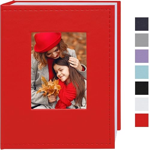 Miniatura 33 de Álbum de fotos pequeño de 4 x 6 pulgadas, paquete de 2 libros de fotos de cuero, cada mini álbum de 26 páginas tiene capacidad para 52 fotos