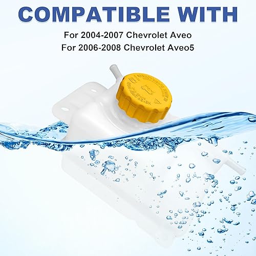 Miniatura 7 de 96817343 Tanque de depósito de recuperación de desbordamiento de refrigerante del motor con tapa compatible con 2004 2005 2006 2007 2008 Chevrolet