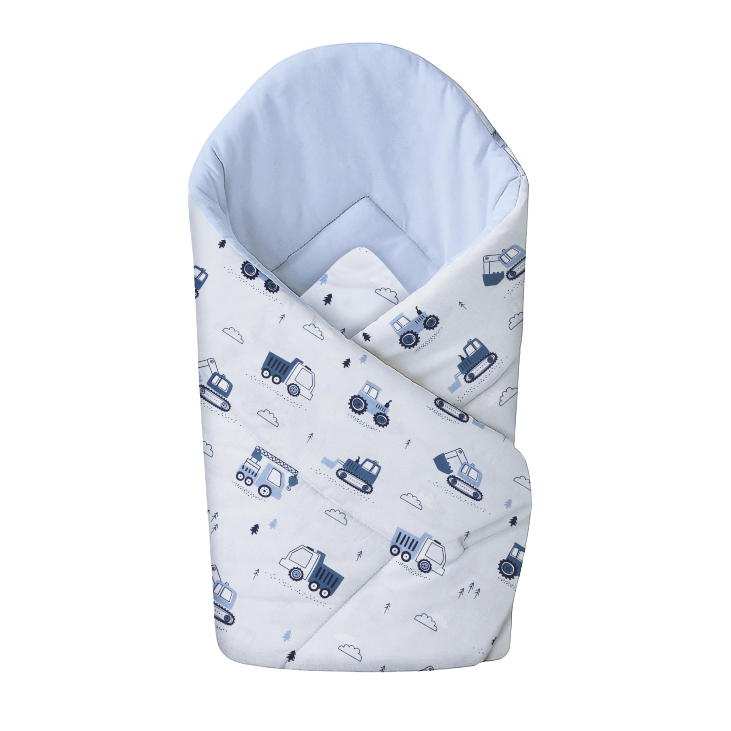 Baby Swaddle Wrap Blanket/Newborn Cotton Swaddling Envelope 0 to 3 Months (Excavators)