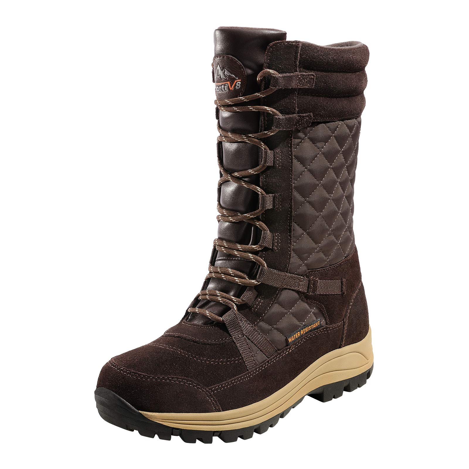 NORTIV 8 Women's Dark/Brown Mid Calf Lace up Insulated Winter Snow Boots Size 10 M US Rogue