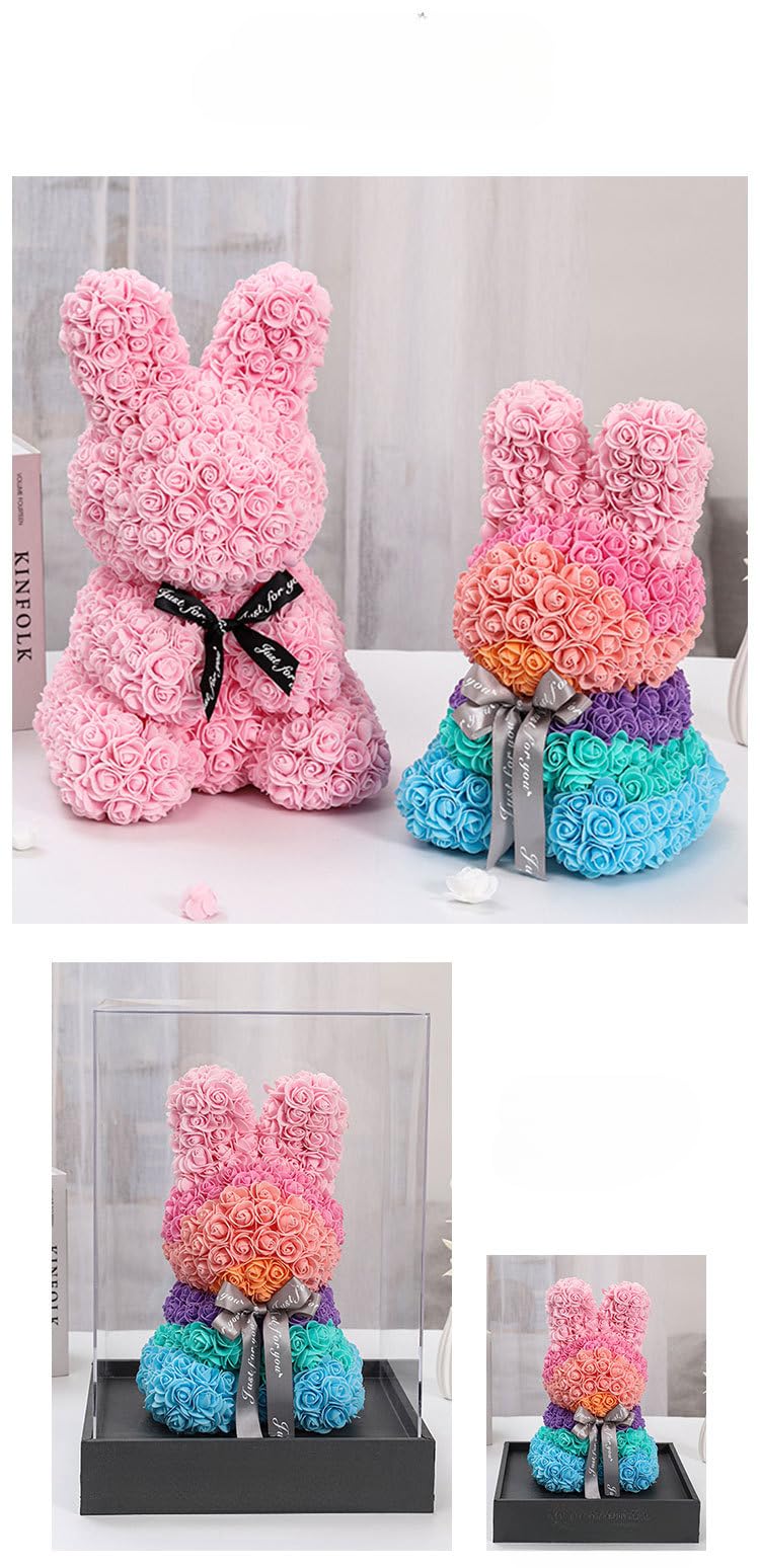 Amazon | TAKEY 造花 ソープフラワー ウサギ ぬいぐるみ 花束 くま