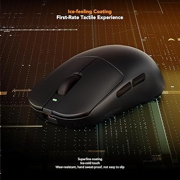 KYSONA Mercury Wireless Gaming Mouse,41g Ultalight, PAW3395 Sensor, 8K Polling Rate,26000 DPI,5 Programmable Buttons Optical Mice for PC/MAC/Laptop,Black