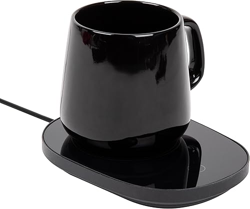 Mind Reader Juego de calentador de café y taza, calentador de tazas de té, accesorios de café, escritorio, cable USB, 6.5 pulgadas de largo x 4.75