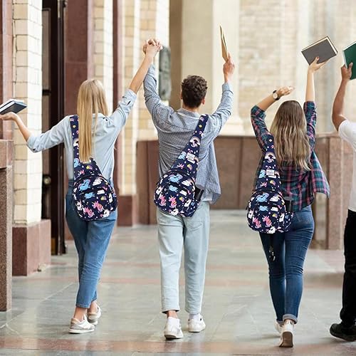 Miniatura 7 de Kamo Bolso bandolera para mujer, bolso cruzado casual, mochila cruzada floral, mochila cruzada de viaje, bolsa de hombro para senderismo,