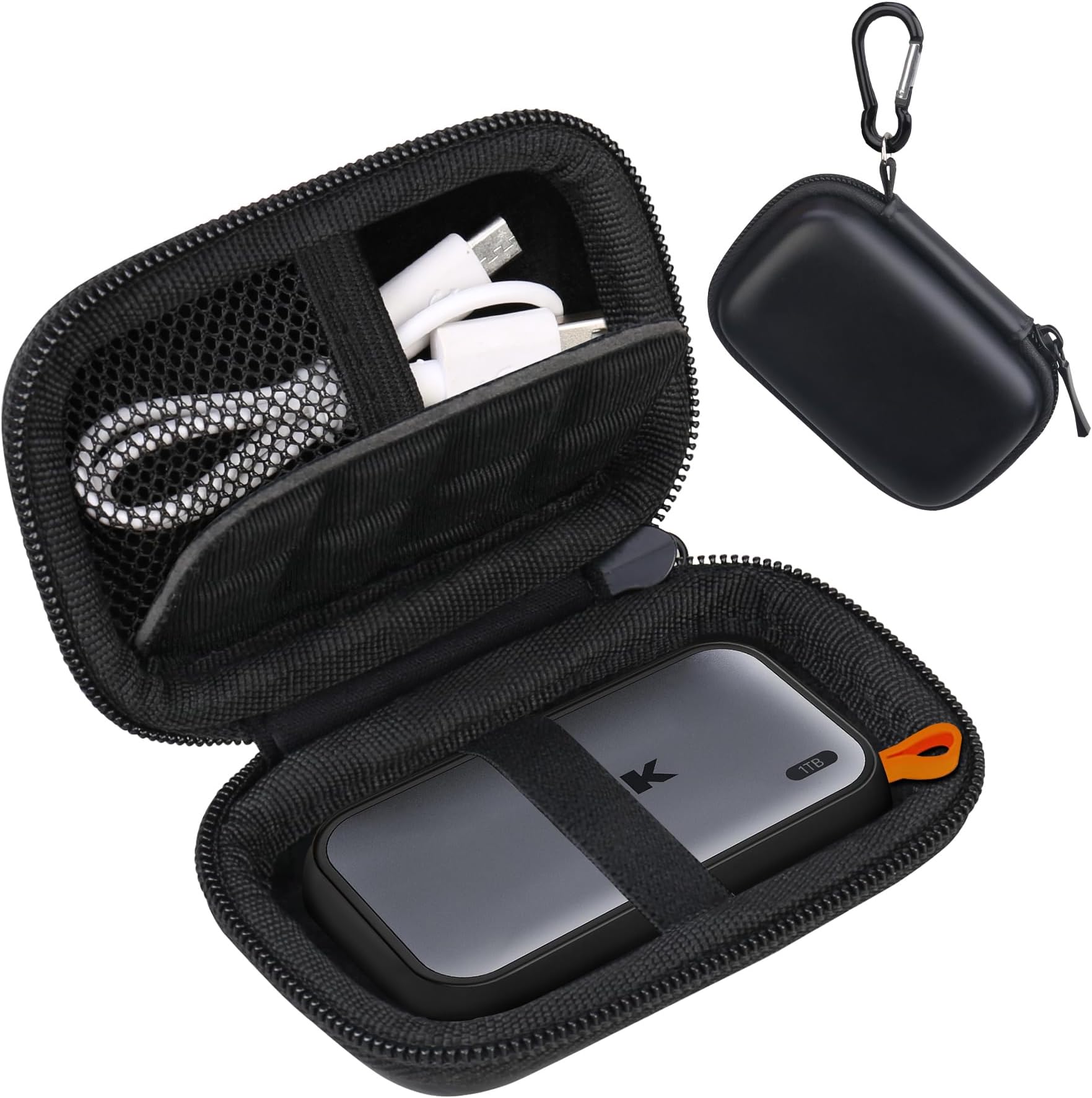 Lacdo Hard Carrying Case for SSK Portable SSD External Solid State Drives 250GB 500GB 1TB 2TB 4TB SSD External Hard Drive USB 3.2 Gen2 Hard EVA Shockproof Protective Storage Travel Bag, Black