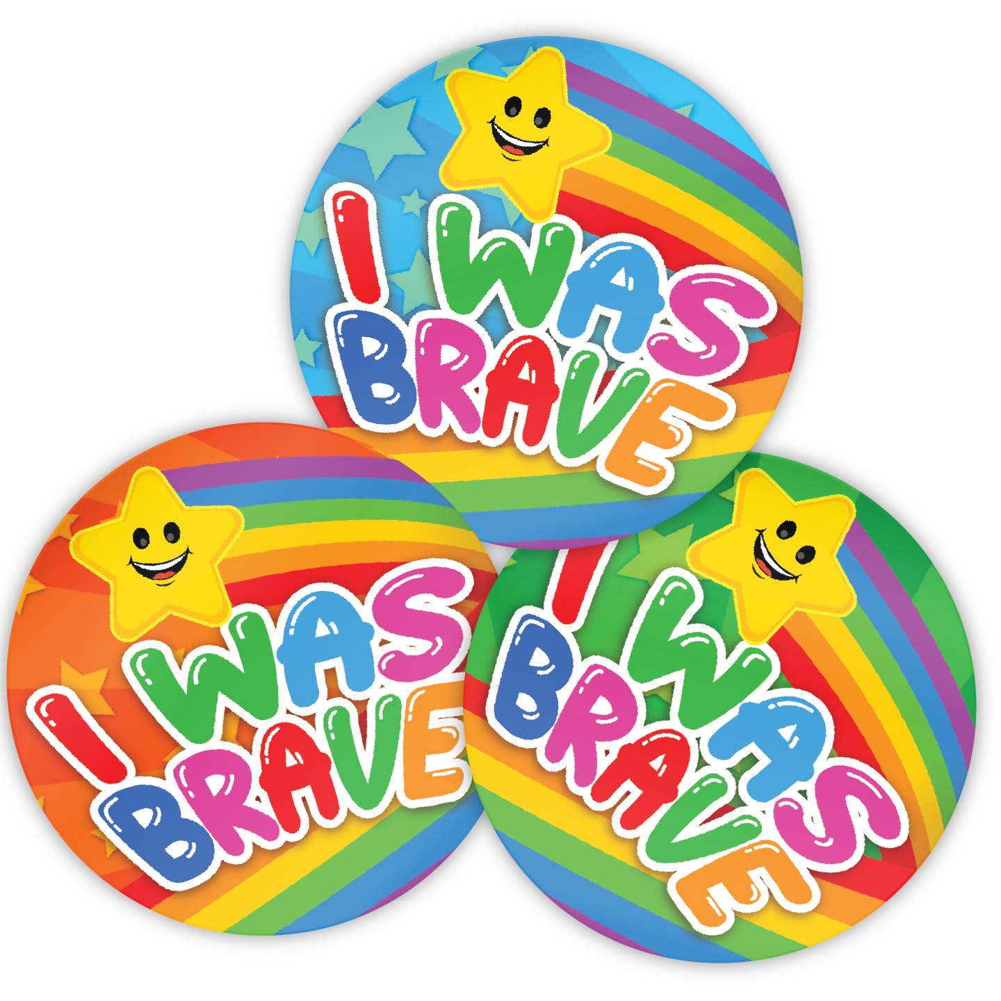 Stone Melon School Reward Stickers 144 I Was Brave Star Bravery Stickers 30Mm Round Awards Nursery Teachers Parents Children Kids