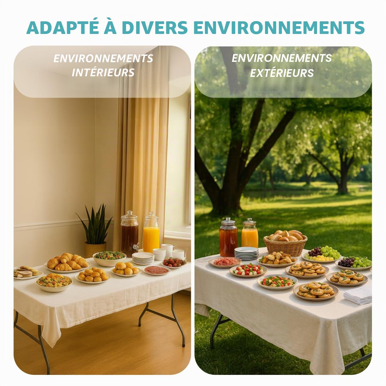 Brigros - Table Pliante de Jardin Parfaite comme Table de Camping, Buffet, Cuisine | Tables Pliantes avec poignée Gain de Place (180 x 70 x 74)