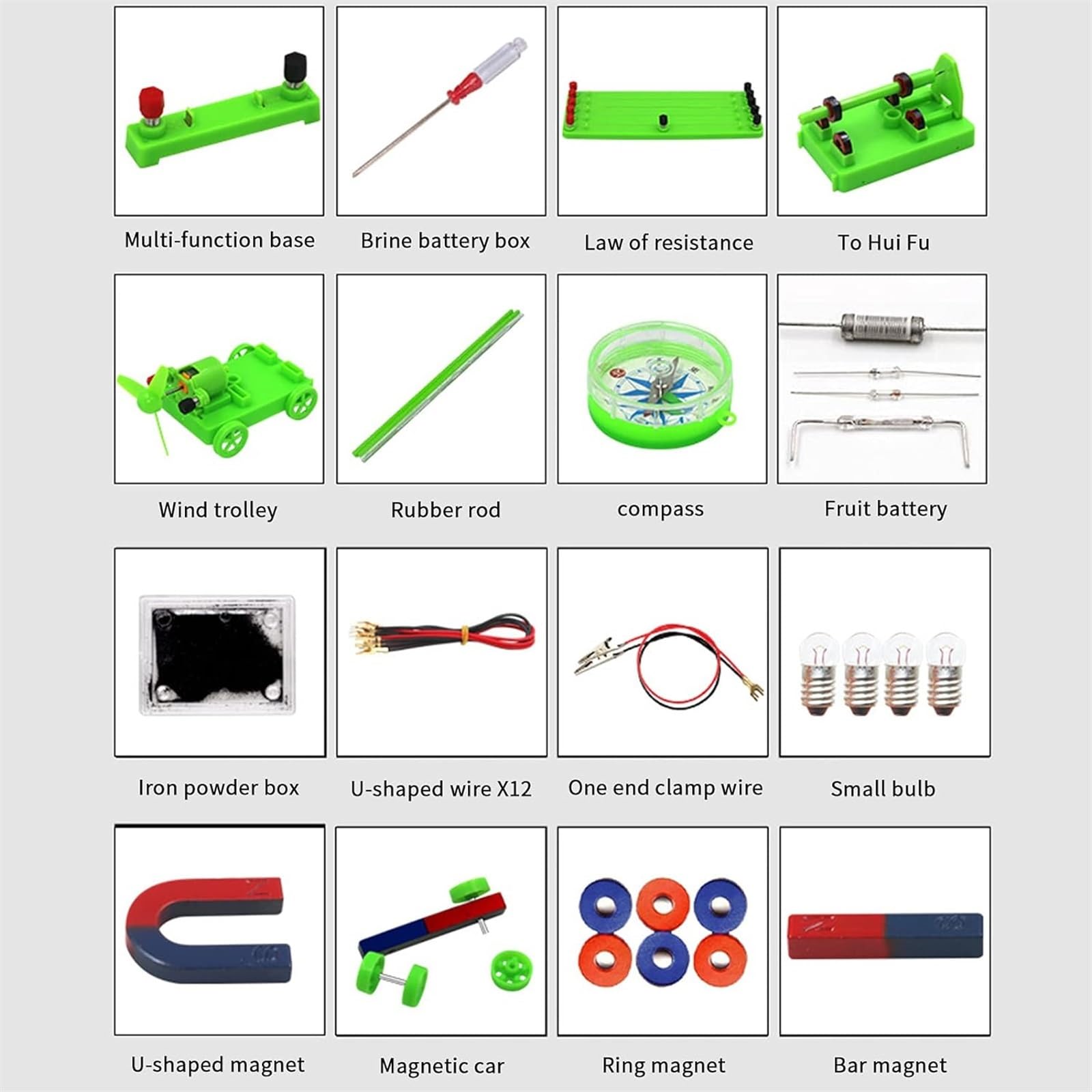 Scatola for esperimenti sul circuito elettromagnetico in ABS completo