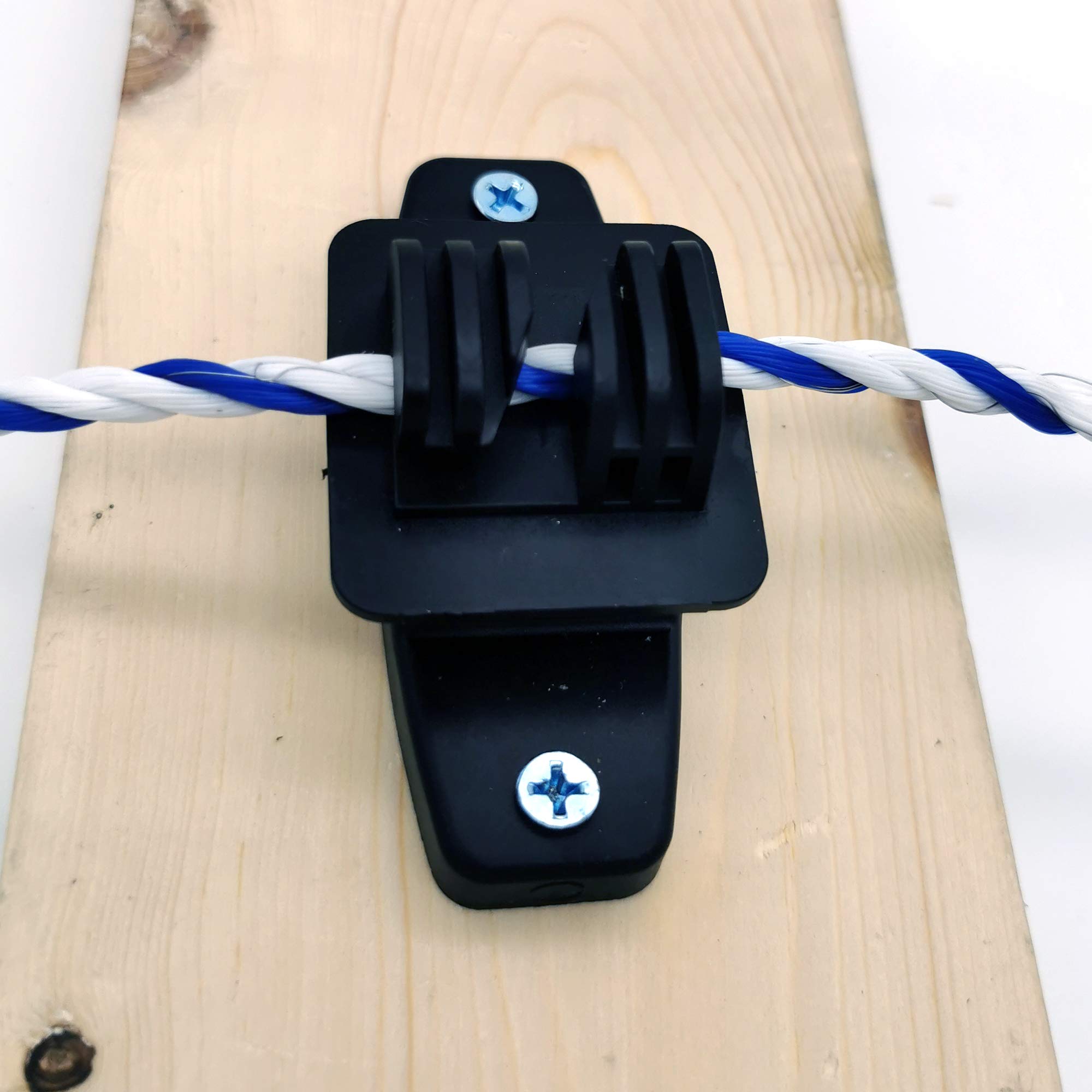 Paquete de 50 aisladores de madera para postes eléctricos negros de valla de madera, aislador de uñas para alta resistencia