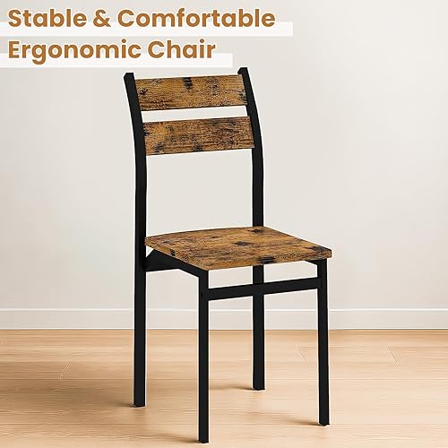 Miniatura 7 de Recaceik Juego de 4 mesas de comedor para 4, mesa de cocina y sillas, juego de 4 sillas de madera para cocina y comedor con sillas de comedor