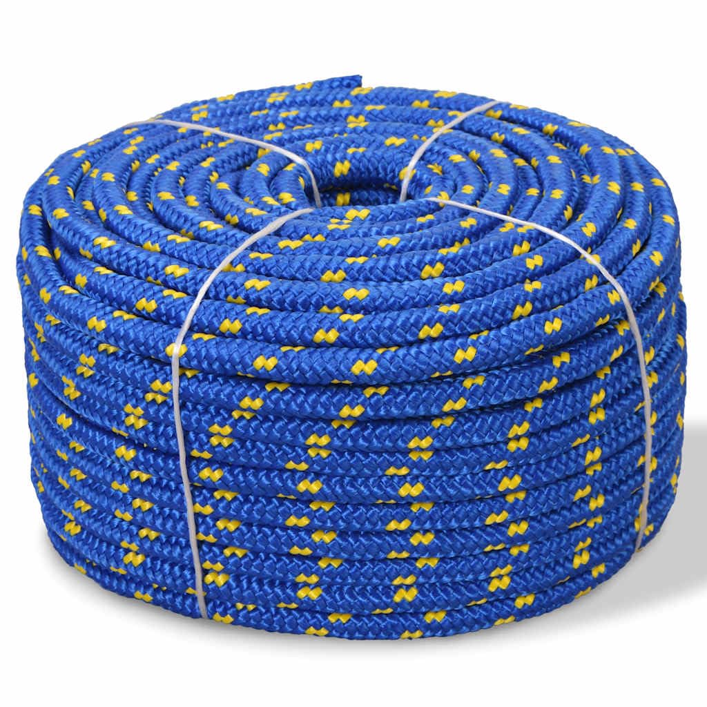 Corda per barche in polipropilene, 6 mm, 100 m, blu, galleggiante, per ancoraggio e ancoraggio su barche a vela, yacht, navi acquatiche