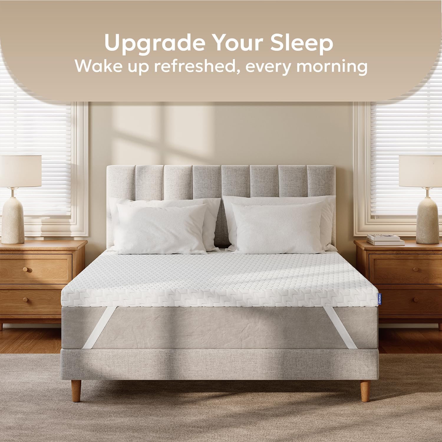 Ballad 3 Inch Firm Mattress Topper Queen Size - Cooling Gel Memory Foam Bed Topper for Back Pain Relief, High Density Mattress Pad with Removable & Washable Cover & Non-Slip, CertiPUR-US Certified