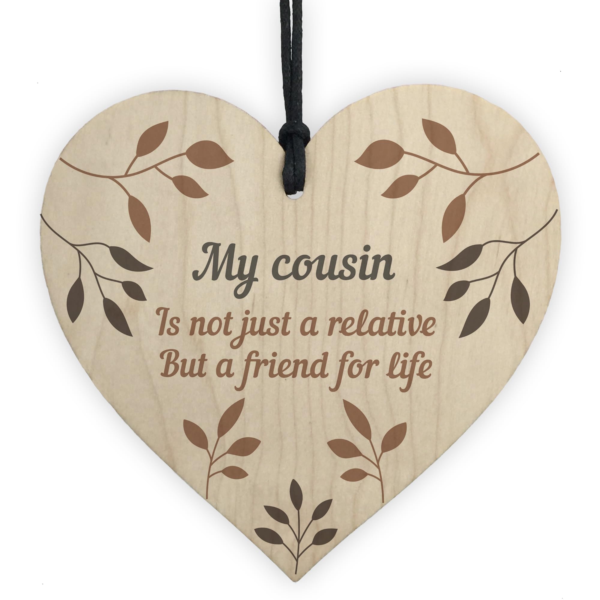 Red Ocean Birthday Gift Christmas For COUSIN Wood Heart Thank You Gift For Him Her Cousin Gift Keepsake
