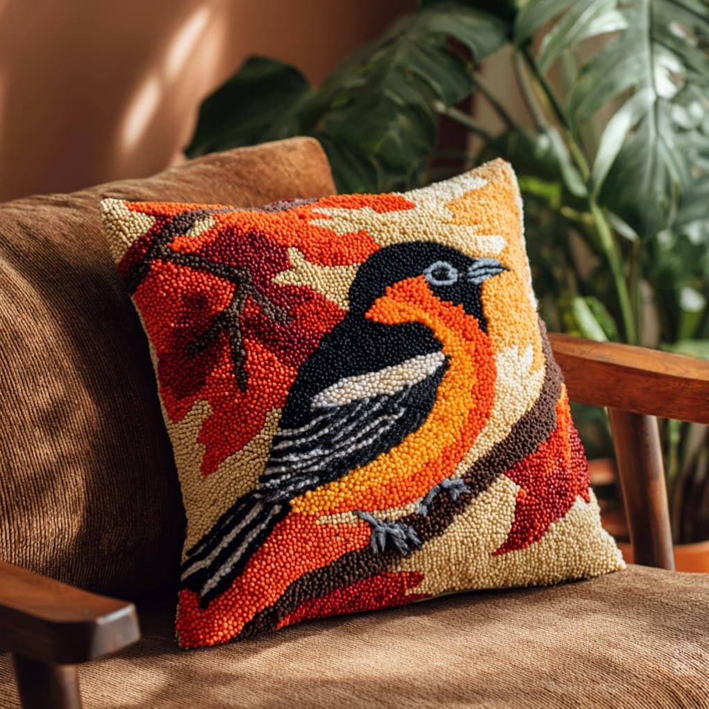 AxiangziK Latch Hook Pillow Kit for Adults,Oriole
