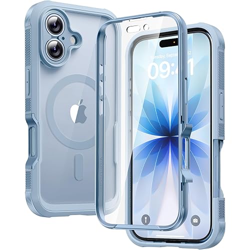Diaclara Magnetic Designed for iPhone 17 Case 6.3 Inch Full Body Bumper,[Compatible with MagSafe] Military Drop Proof Cover with Built-in Touch Sensitive Anti-Scratch Screen Protector Blue