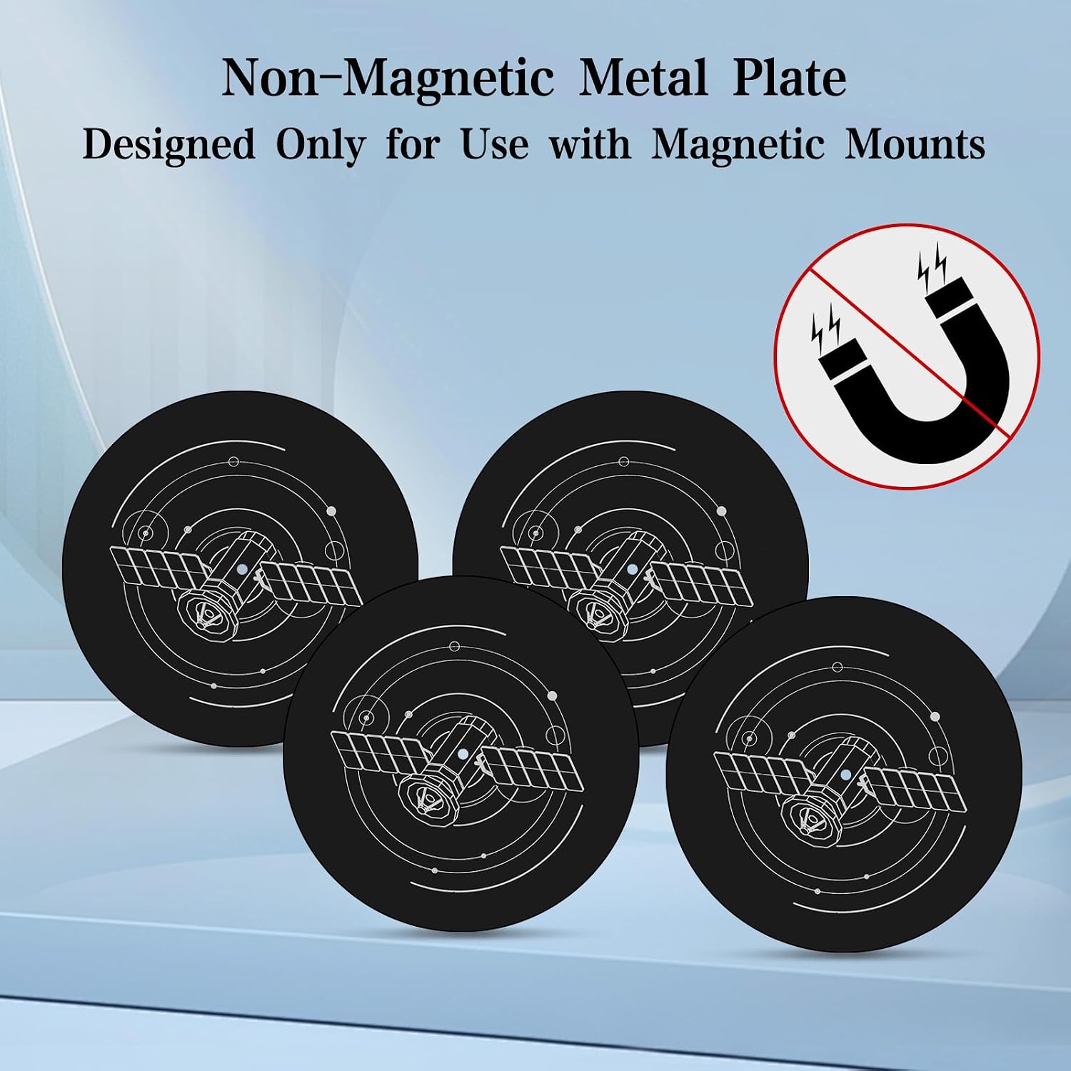 4PCS Magnetic Mount Plates for Starlink Mini & Gen 3 Adhesive Metal Discs Aluminum & Glass Surfaces for Car Truck SUV RV Roof Installation