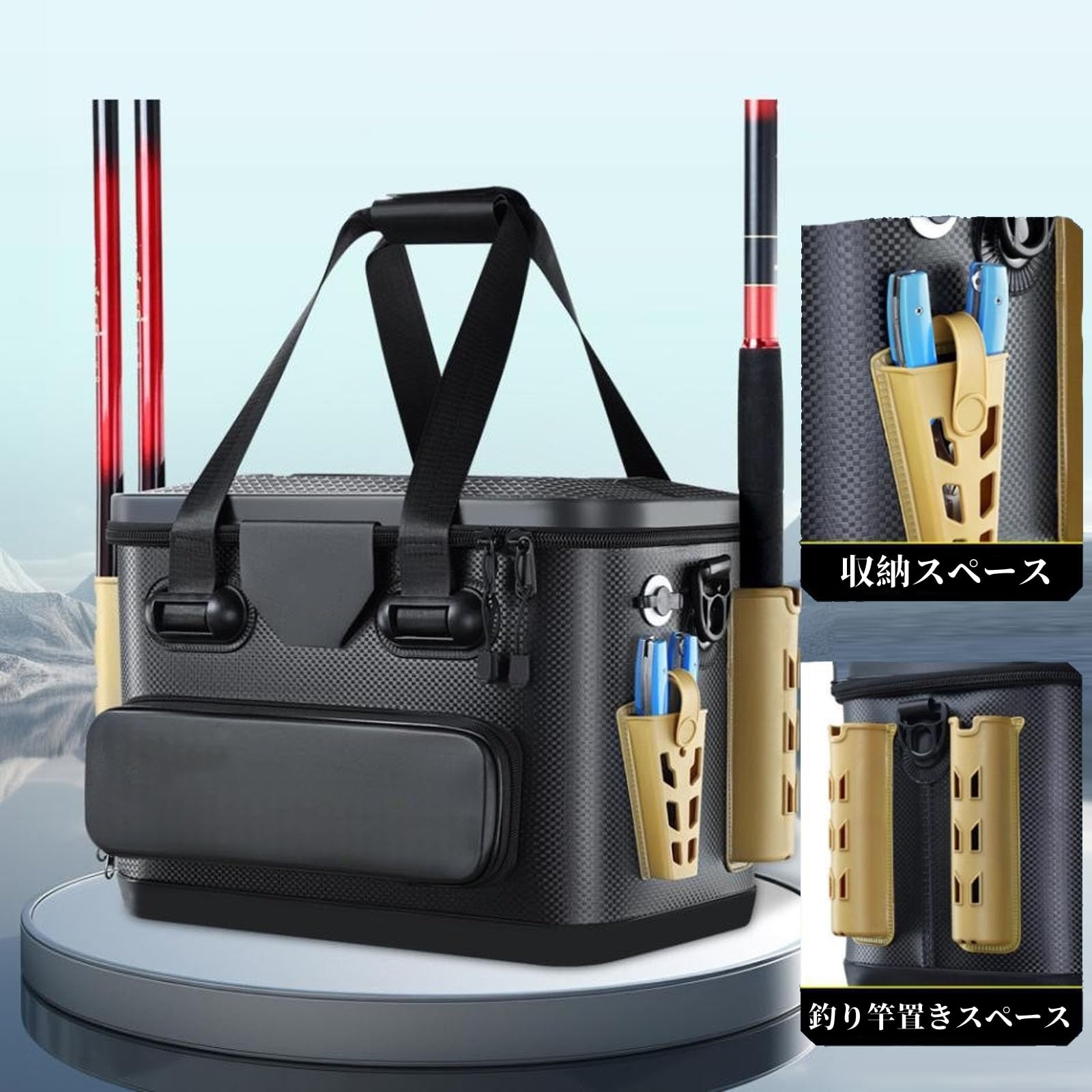 Amazon.co.jp: jsdskw 座れるドタックルボックス ロッドホルダー付き